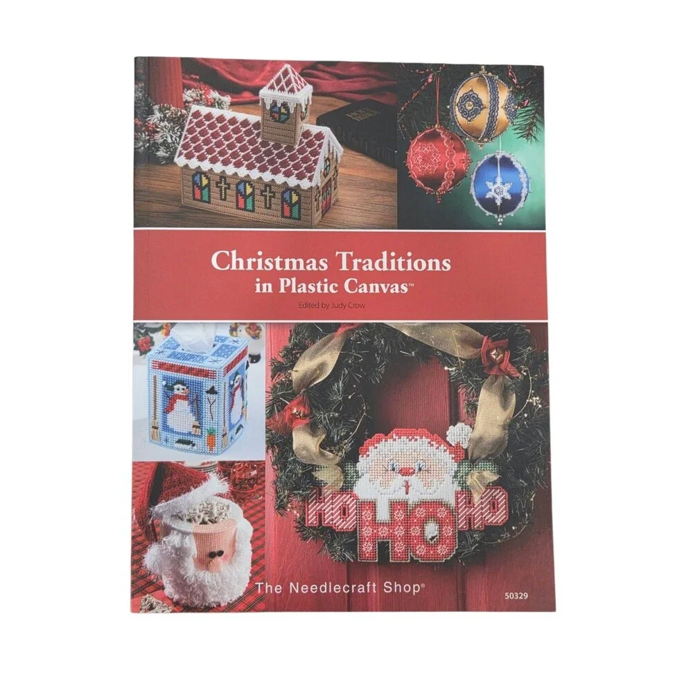 Christmas Traditions Craft Book Plastic Canvas Yarn Needlework Patterns Vintage